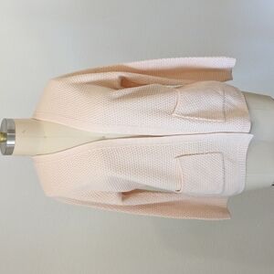 Women's Chunky Open Cardigan Sweater Peach S/M Pockets Fall Casual Cottagecore